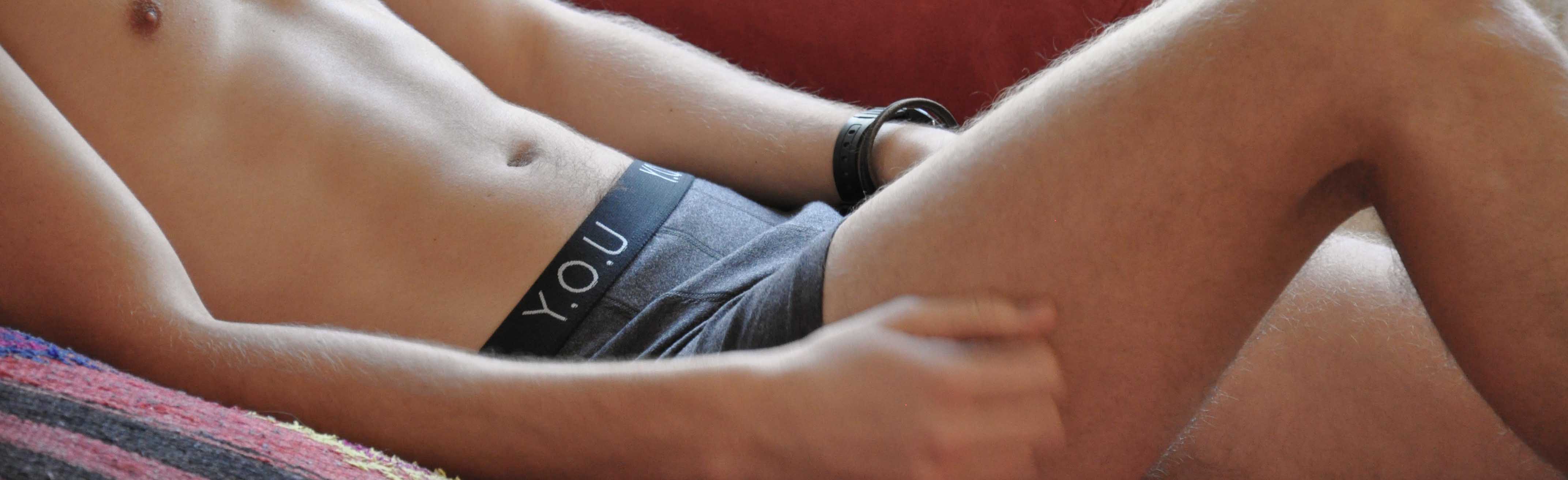 Men's organic cotton underwear in charcoal grey