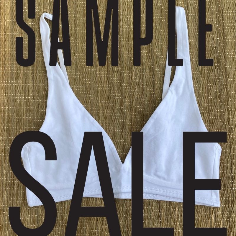 Sample Sale - Women's organic cotton bralette in white - original design