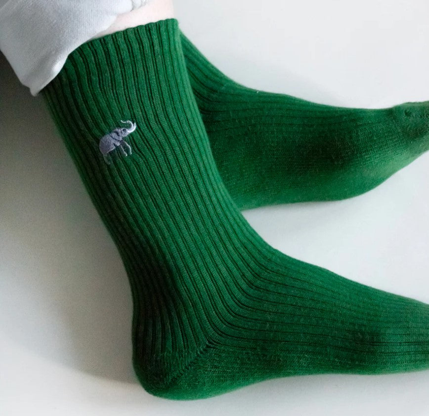 Ribbed Elephant Socks - Bare Kind Bamboo Socks - Save Elephants