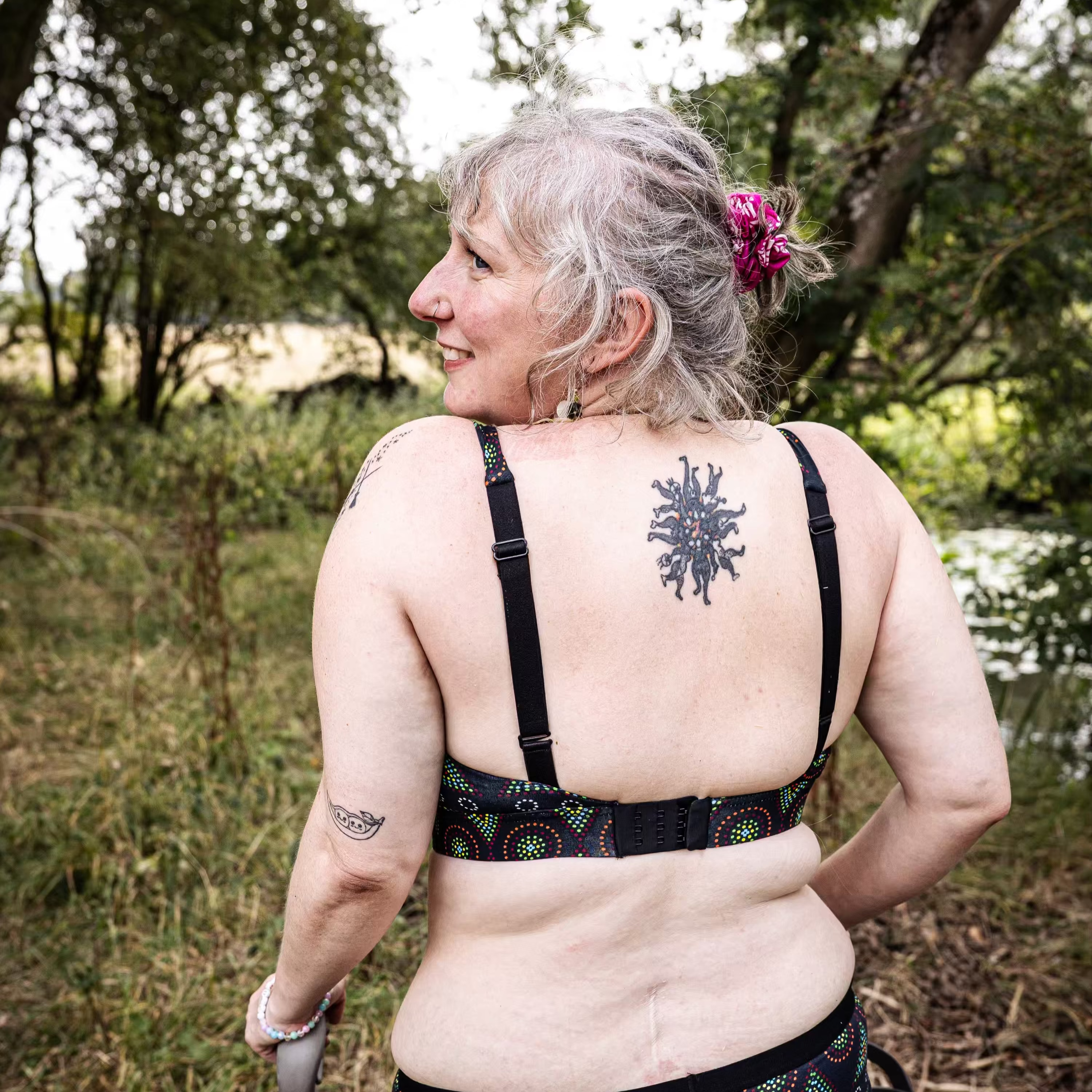 model wearing organic cotton more supportive bra black mara- You Underwear