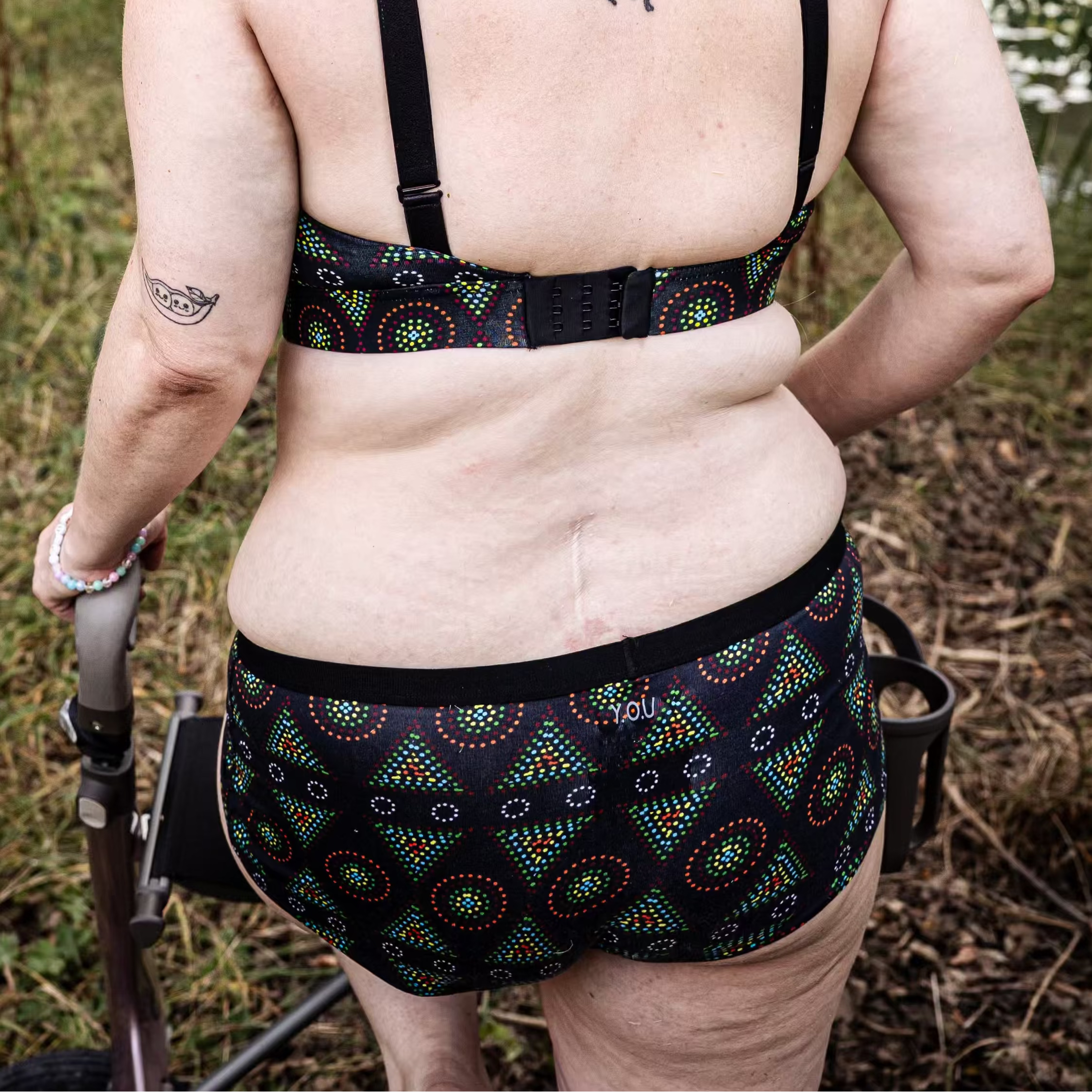 model wearing organic cotton boy shorts black mara- You Underwear