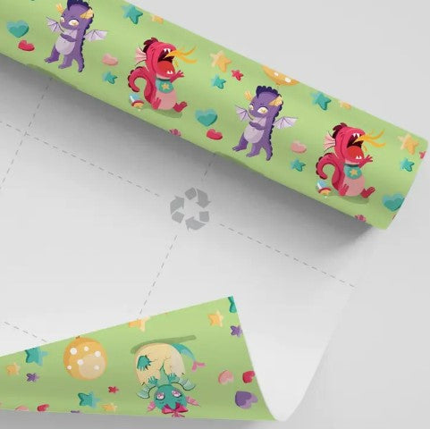 Baby Dragons Wrapping Paper - Sustainable & Eco-Friendly