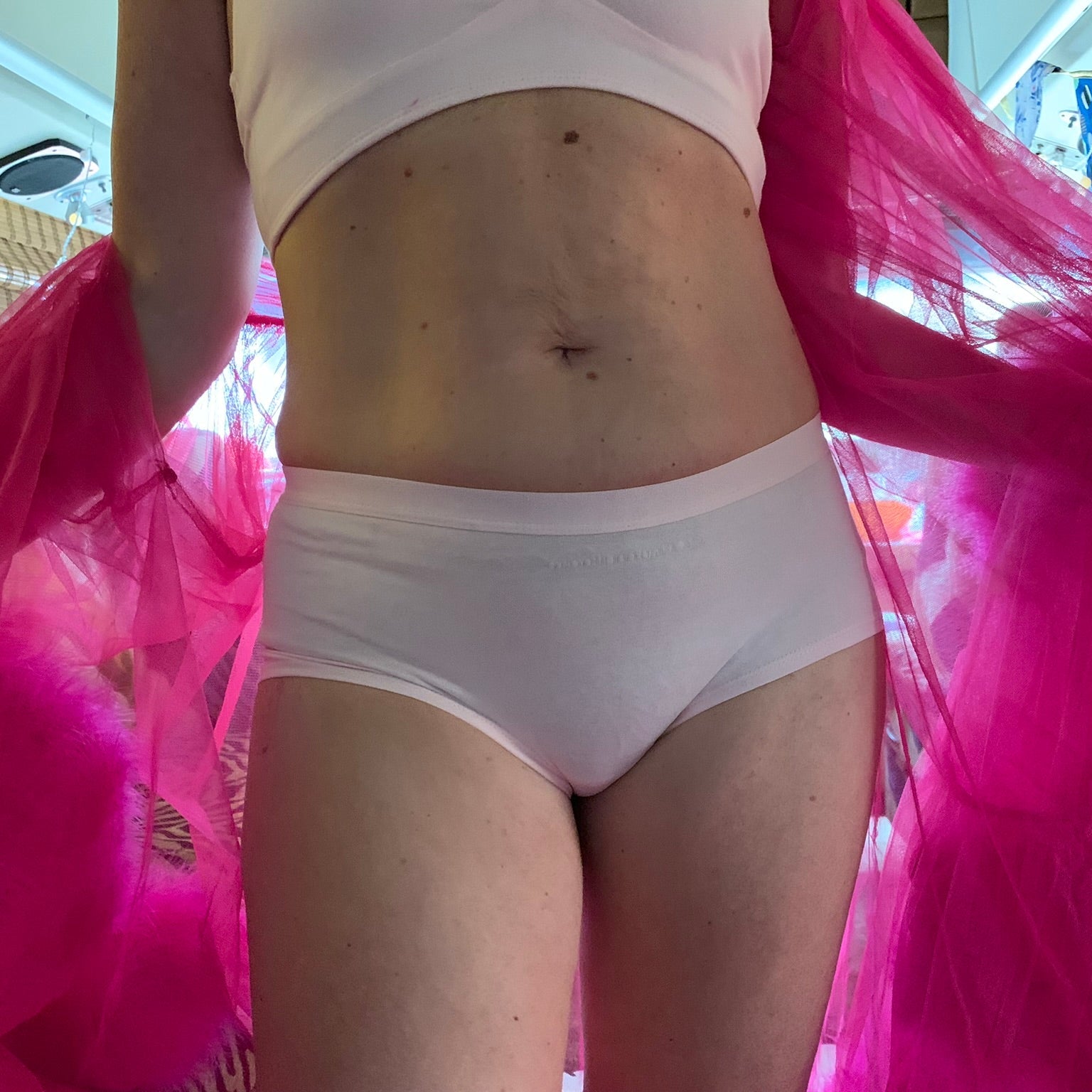 Women's organic cotton boy shorts in light pink