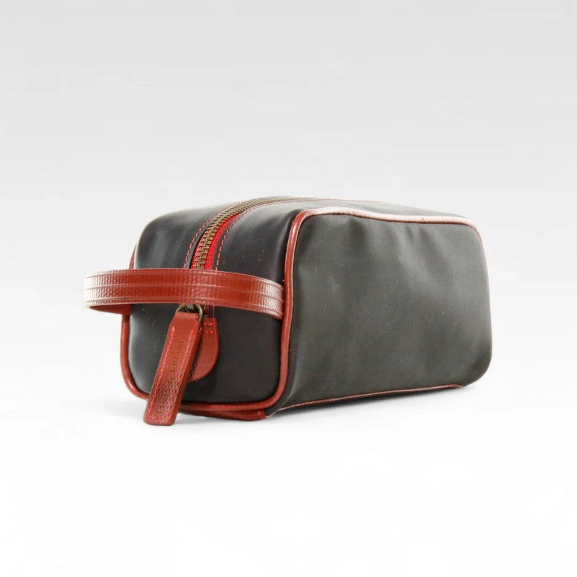 The Elvis and Kresse Black and Red Printing Blanket Travel Case on a white background
