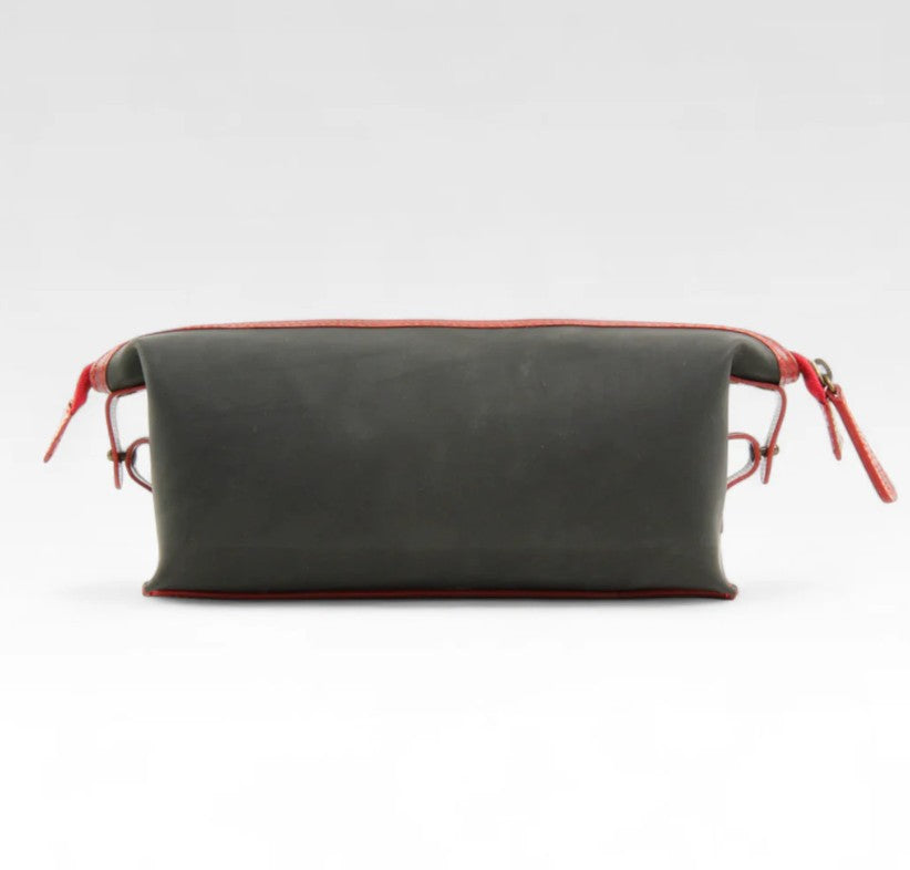 Elvis and Kresse medium black and red washbag on a white background