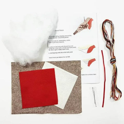 Embroidered Robin Mini Felt Craft Kit - Corinne Lapierre