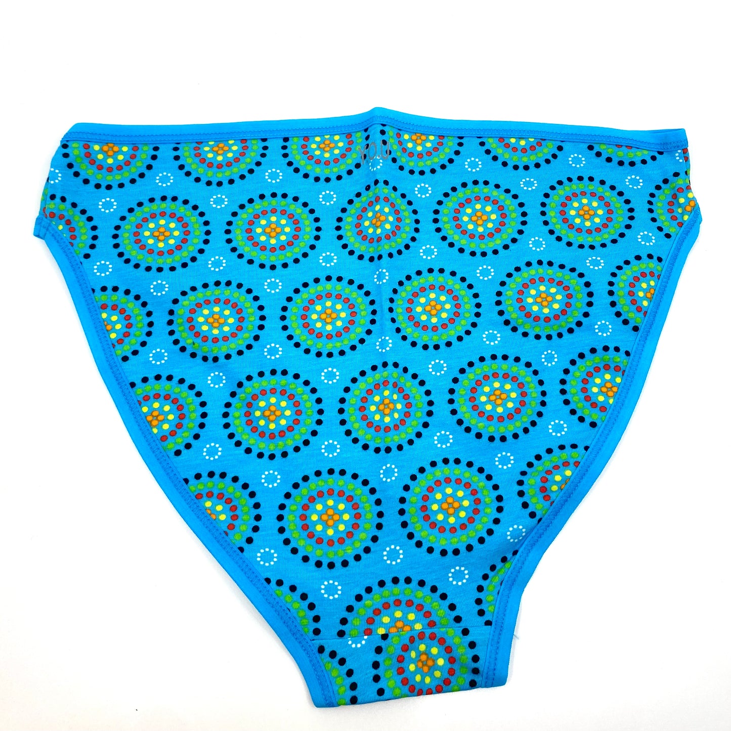 Women's organic cotton matching bralette and mid-rise bikini set - Blue Mara