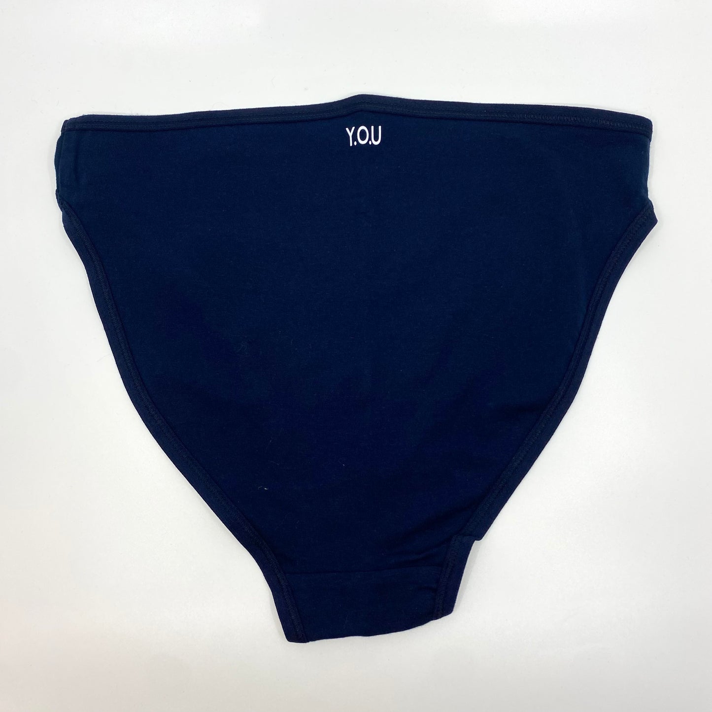Women's organic cotton mid-rise bikini bottoms in navy blue
