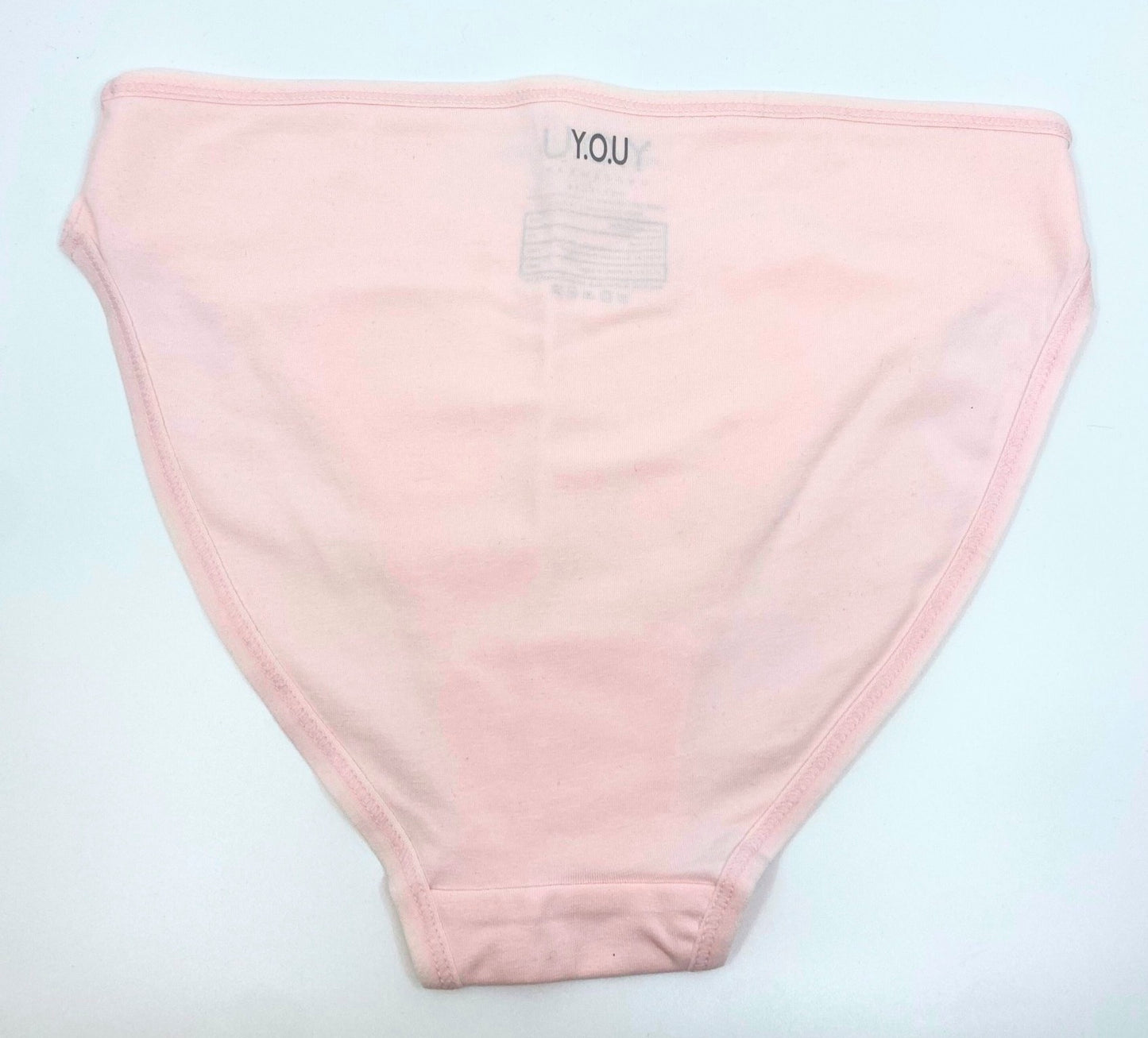 Women's organic cotton matching bralette and mid-rise bikini set - Light Pink