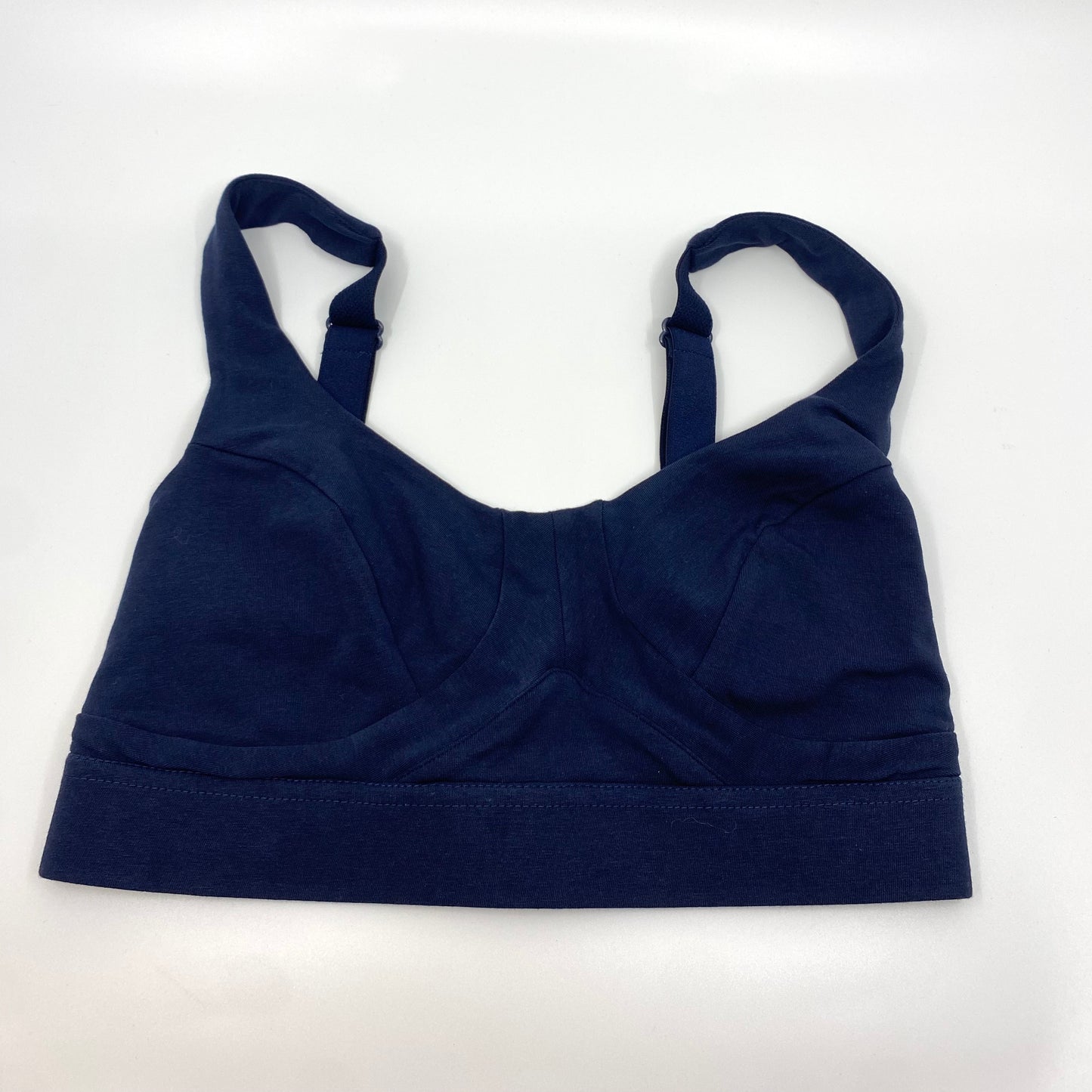 Women's organic cotton bra in navy blue - more supportive style