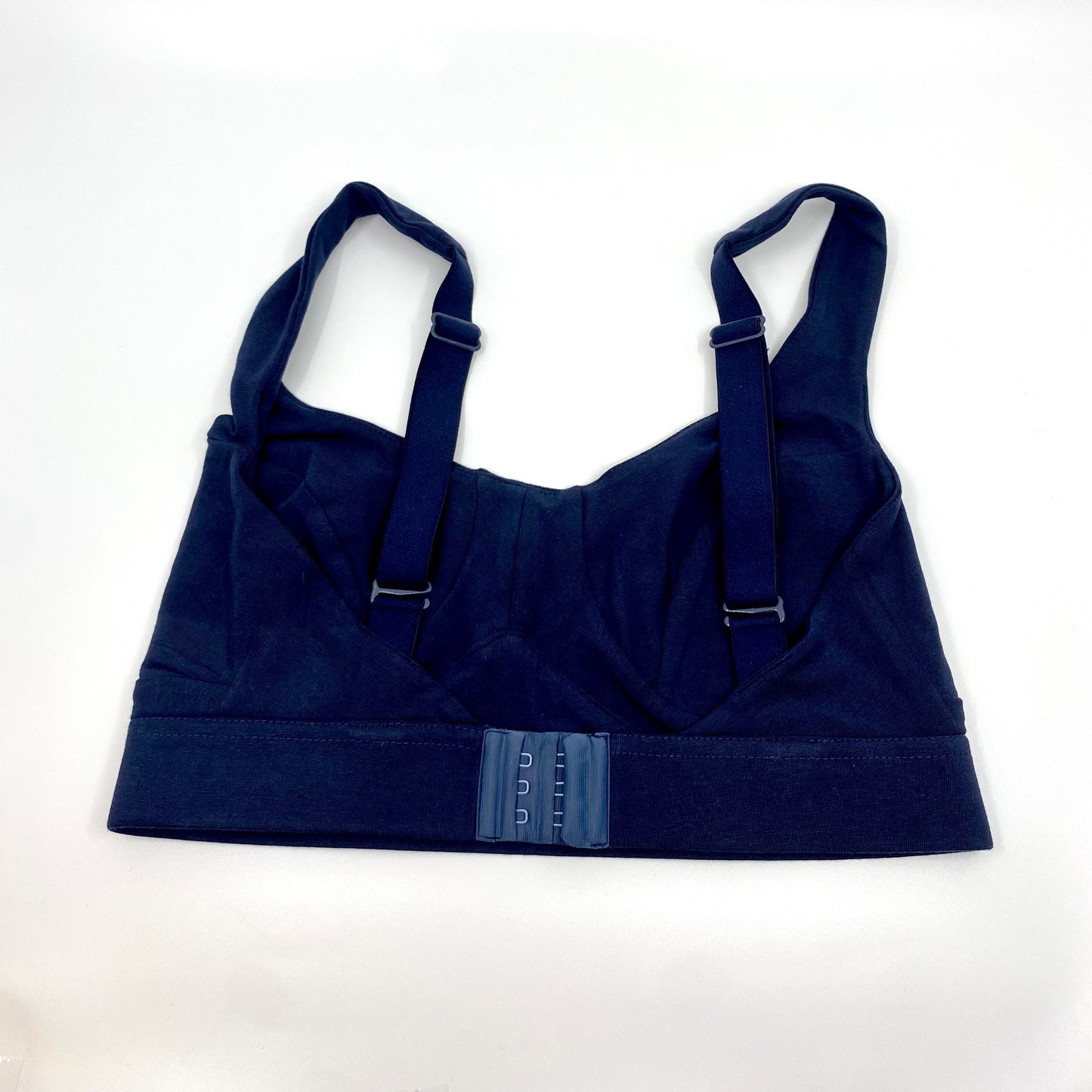 Women's organic cotton bra in navy blue - more supportive style