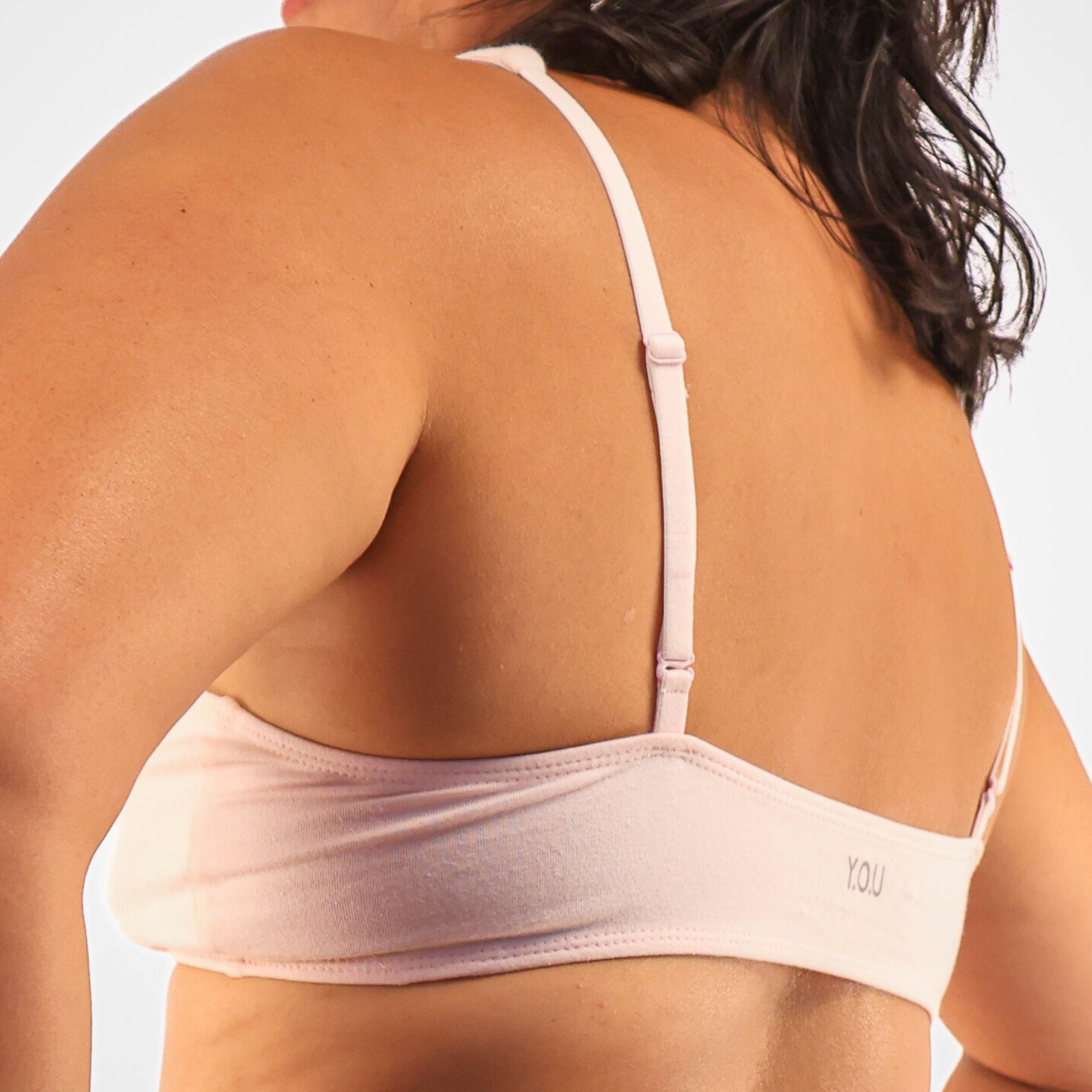 Women's organic cotton bralette in light pink