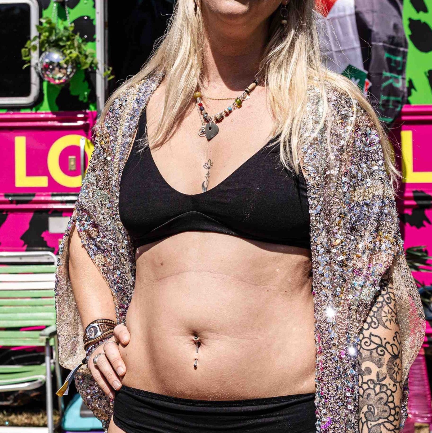 Model wearing an organic cotton black bralette - You Underwear