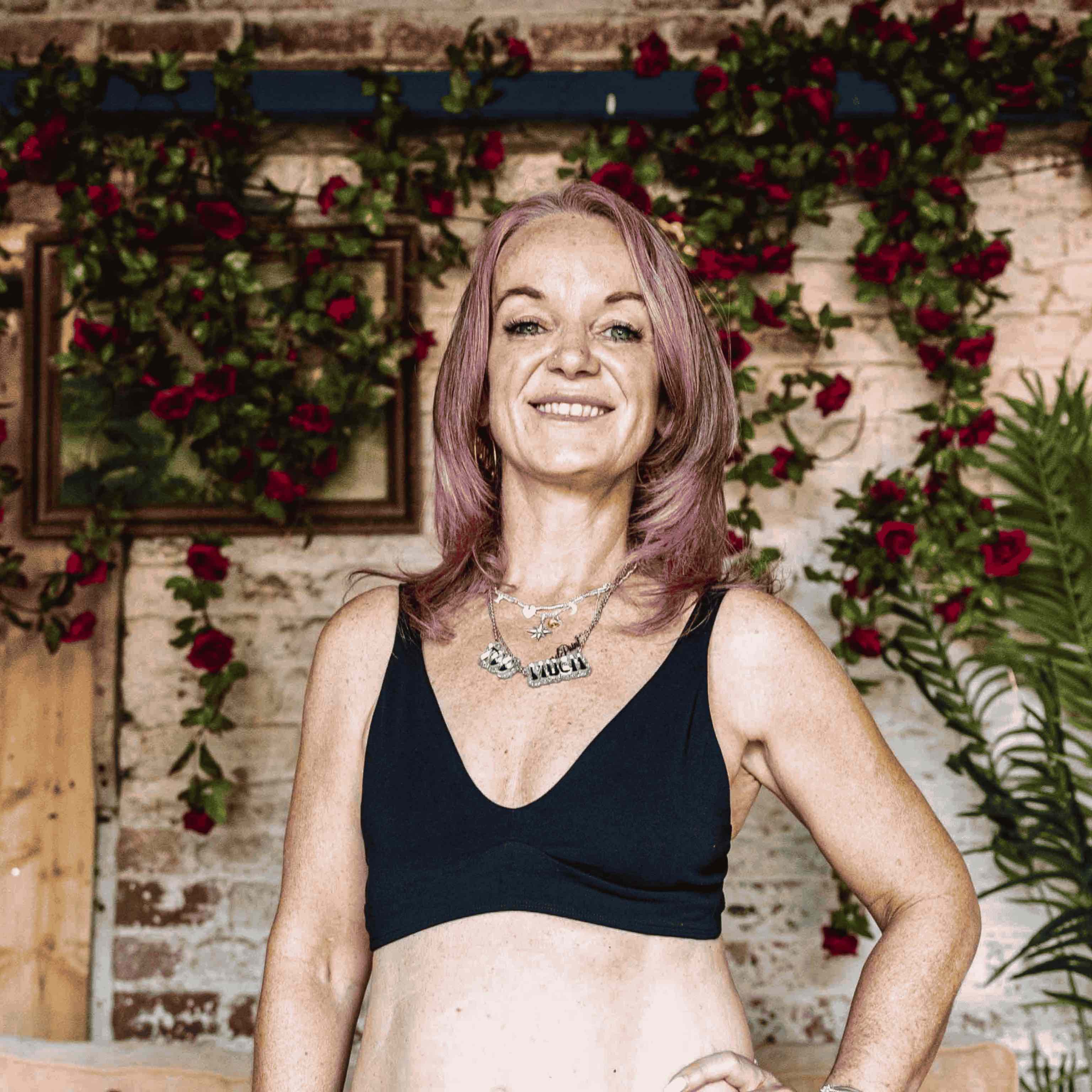 Model wearing an organic cotton black bralette - You Underwear