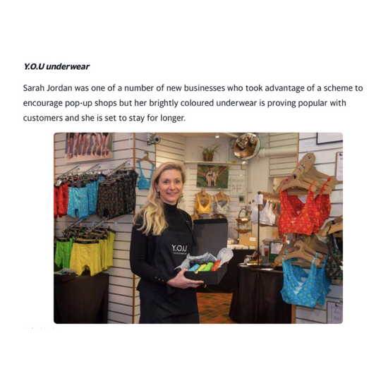 A screenshot of the article which shows Sarah in our Oxford shop