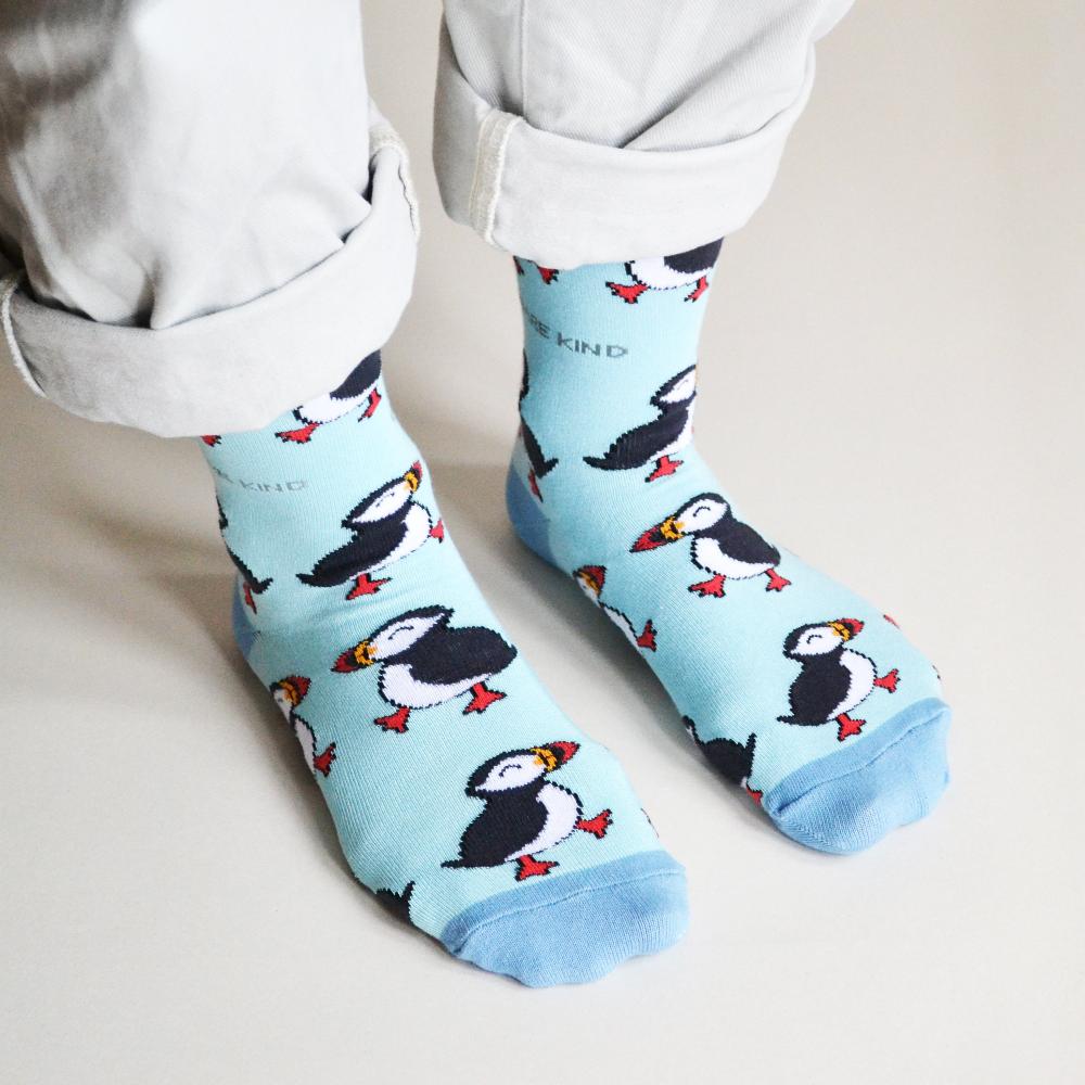 Bare Kind Bamboo Socks - Save the Puffins