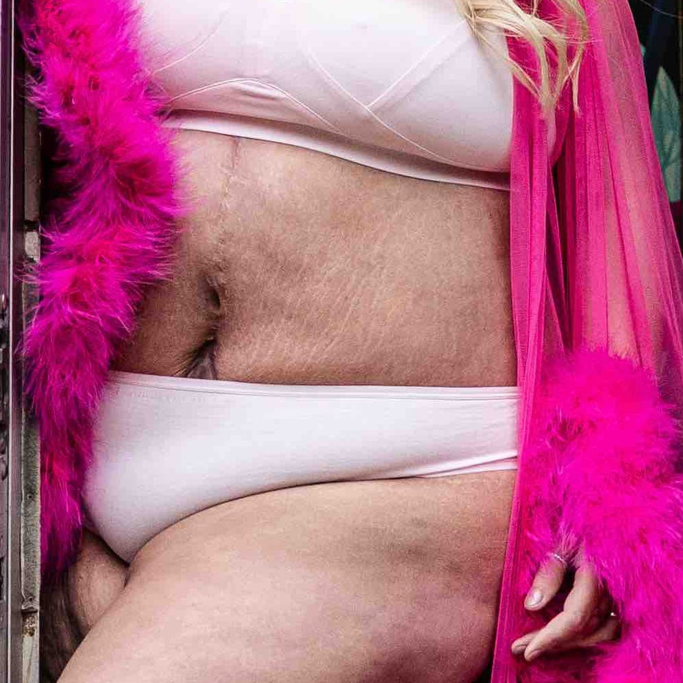 model wearing organic cotton mid rise bikini light pink - You Underwear