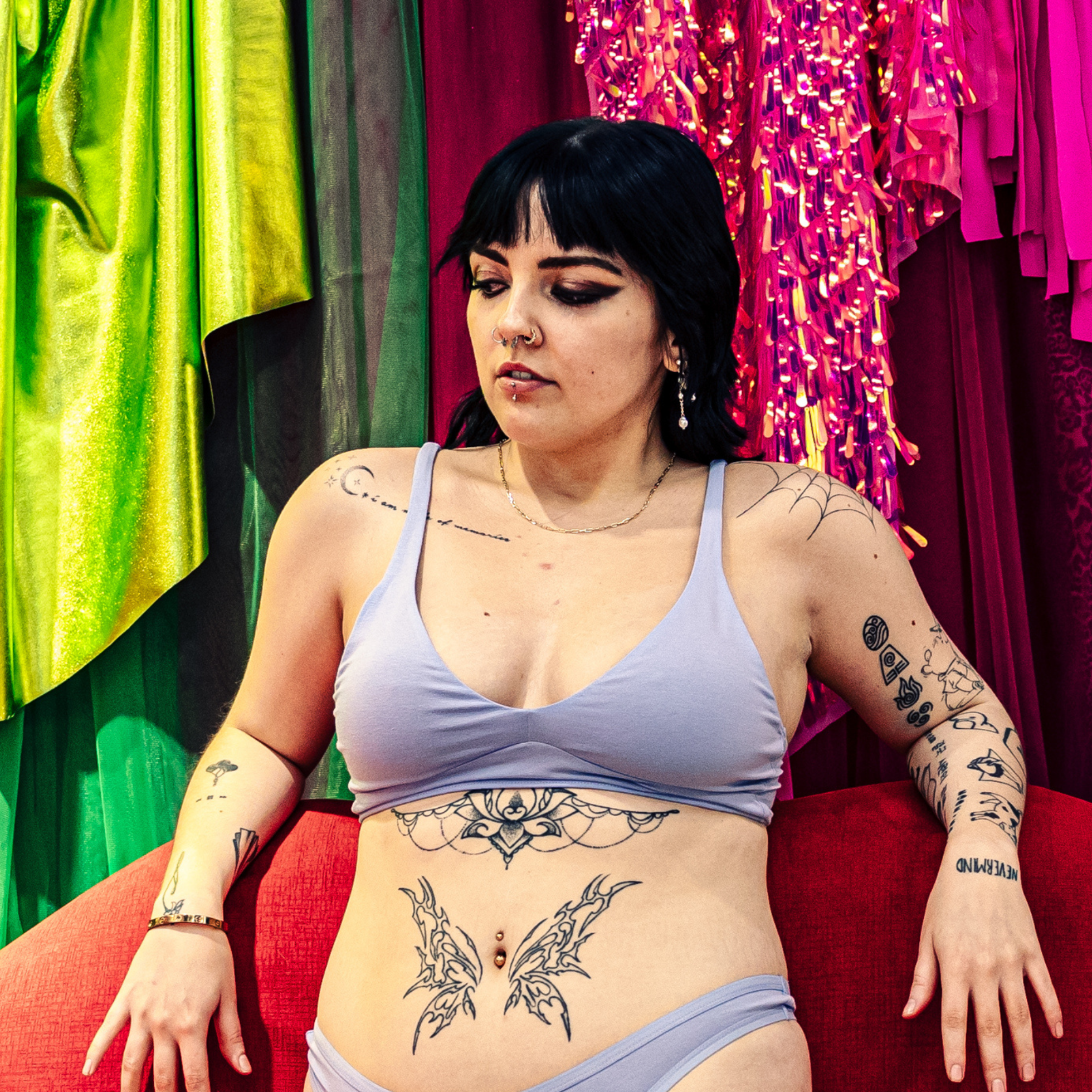 Women's organic cotton bralette in light blue