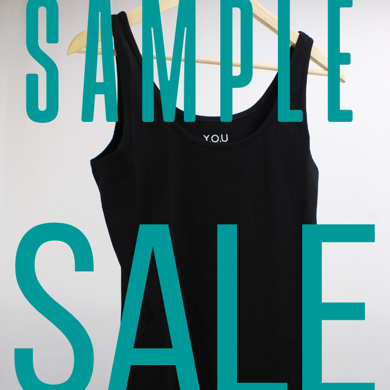 Sample sale - Organic cotton vest top - with hidden support - Black
