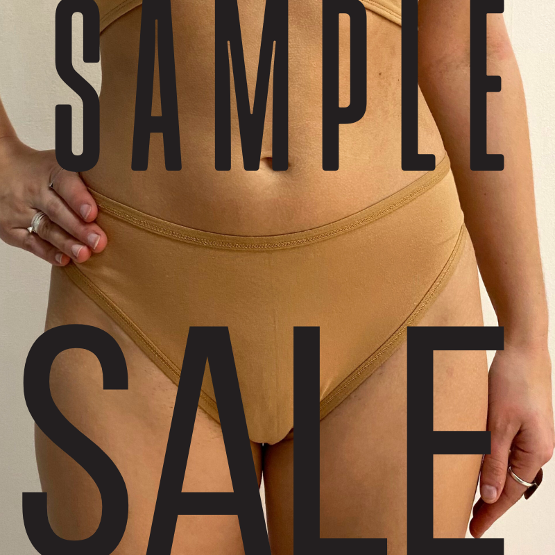 Sample Sale - Women's organic cotton mid-rise bikini bottoms in Almond
