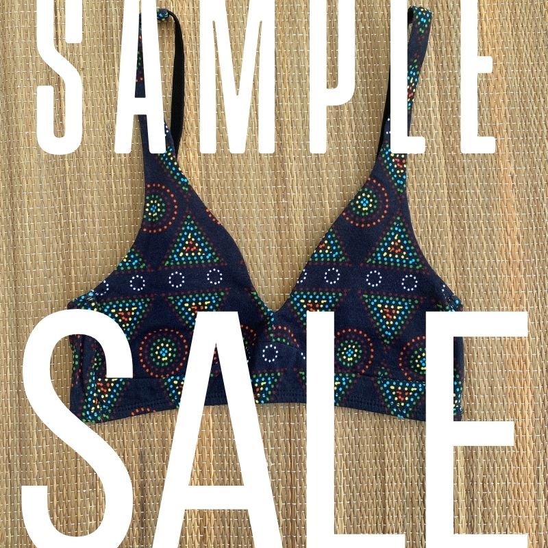 Sample Sale - Women's organic cotton bralette in Black Mara - Washed