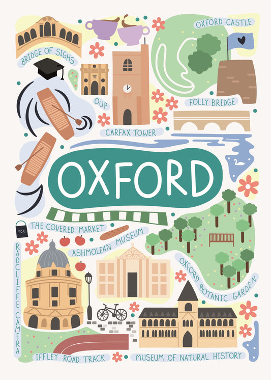 Y.O.U Oxford Landmarks Organic Cotton Tea Towel