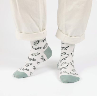 Bare Kind Bamboo Socks - Save the Cats (white) - Y.O.U underwear