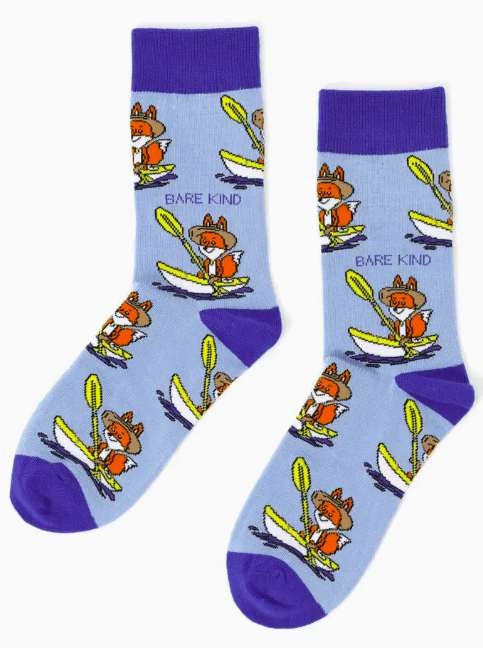 Bare Kind Bamboo Socks - Save the Fox (Blue) - Y.O.U underwear
