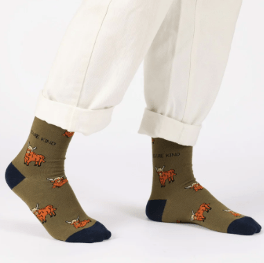 Bare Kind Bamboo Socks - Save the Green Highland Cows - Y.O.U underwear
