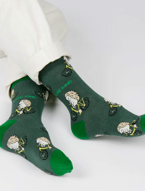 Bare Kind Bamboo Socks - Save the Hedgehog (bike) - Y.O.U underwear