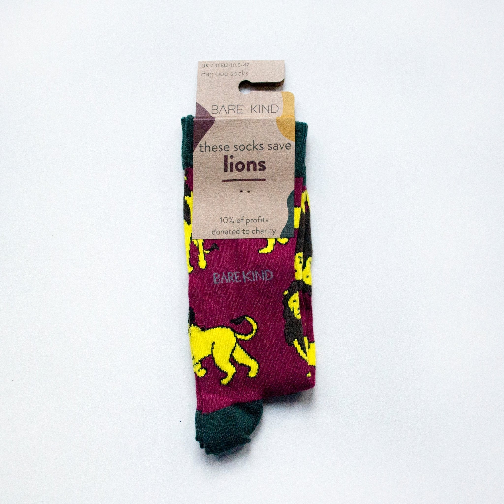 Bare Kind Bamboo Socks - Save the Lions - Y.O.U underwear