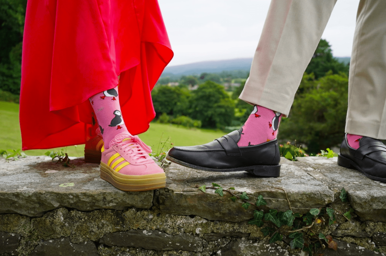 Bare Kind Bamboo Socks - Save the Puffin (Pink) - Y.O.U underwear