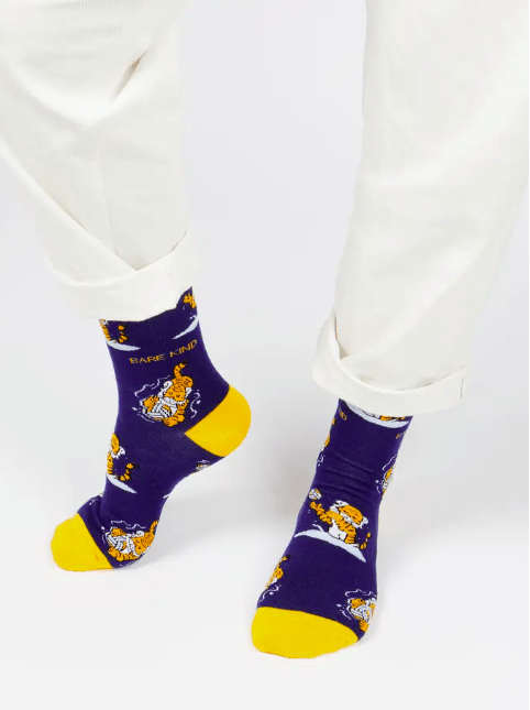 Bare Kind Bamboo Socks - Save the Tiger (Blue) - Y.O.U underwear