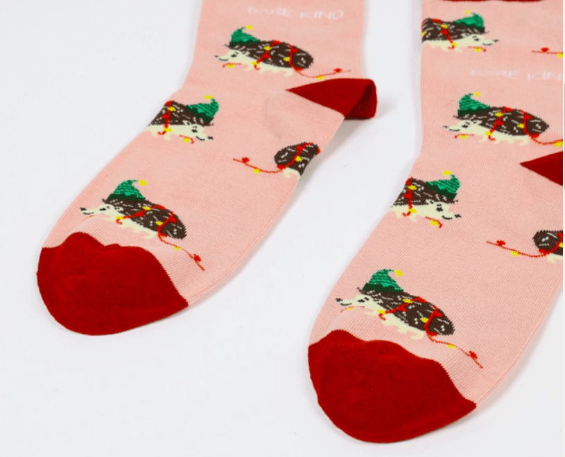 Bare Kind Christmas Hedgehog Socks - Y.O.U underwear