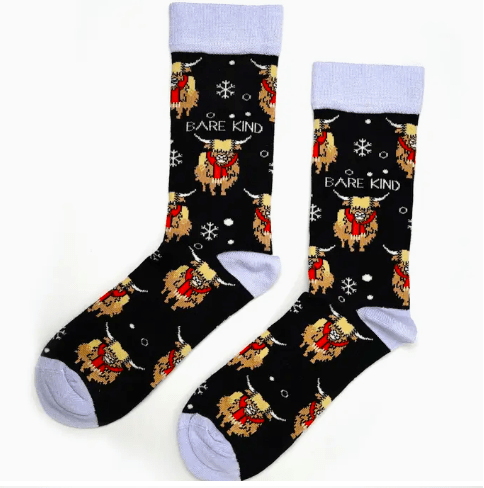 Bare Kind Christmas Highland Cow Socks - Y.O.U underwear