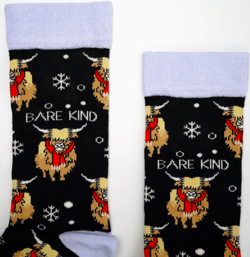 Bare Kind Christmas Highland Cow Socks - Y.O.U underwear