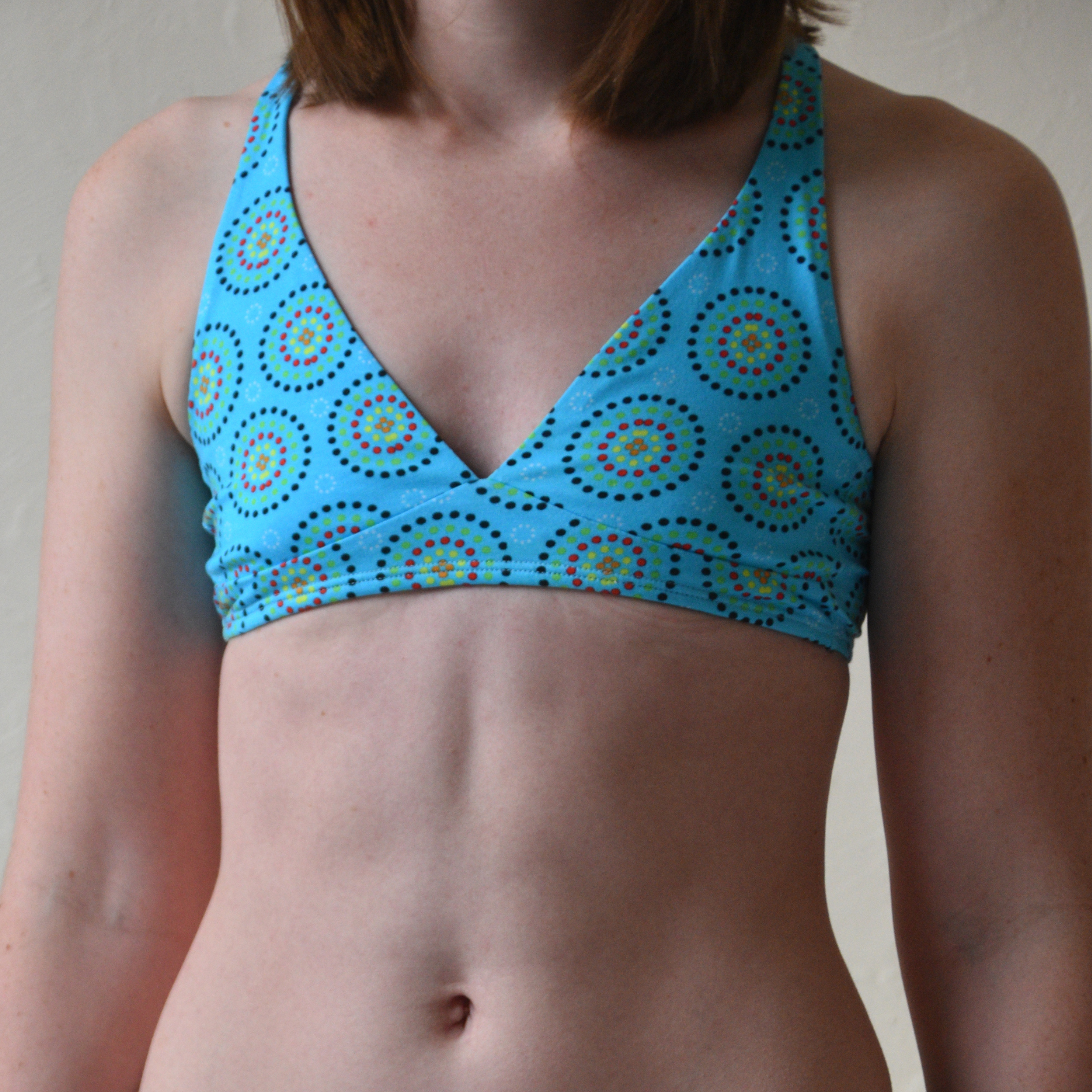 Women's organic cotton bralette - Blue Mara design