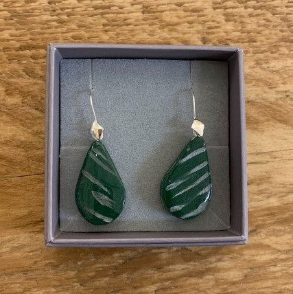 Tear Drop Dangle Earrings - recycled Y.O.U mailing bag