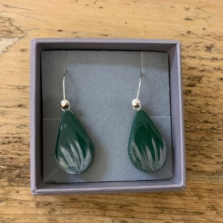 Tear Drop Dangle Earrings - recycled Y.O.U mailing bag