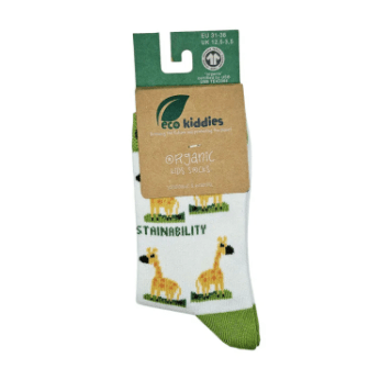 Eco Kiddies Cotton Socks - Grinning Giraffe Kids Socks - Y.O.U underwear