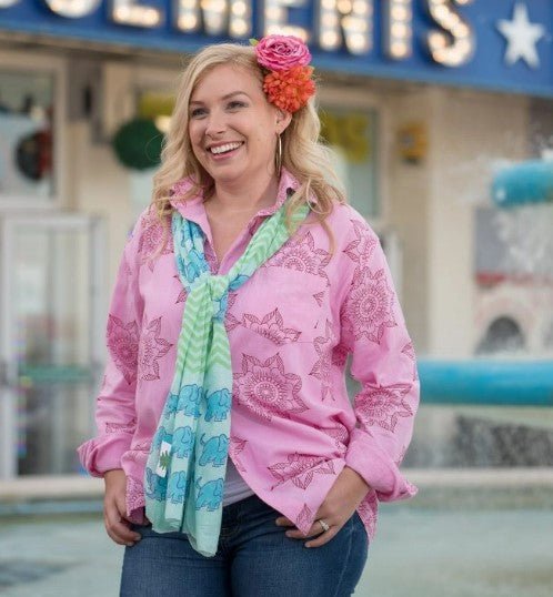 Elephant Scarf - Blue & Green - Where Does It Come From? - Y.O.U underwear