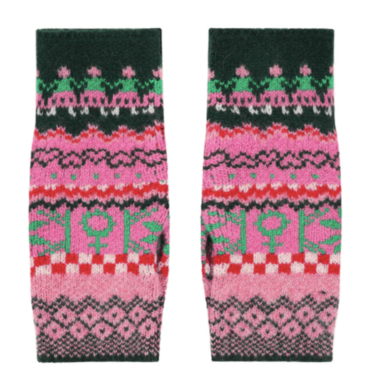 Fairisle Wrist Warmers - Black & Beech - Y.O.U underwear