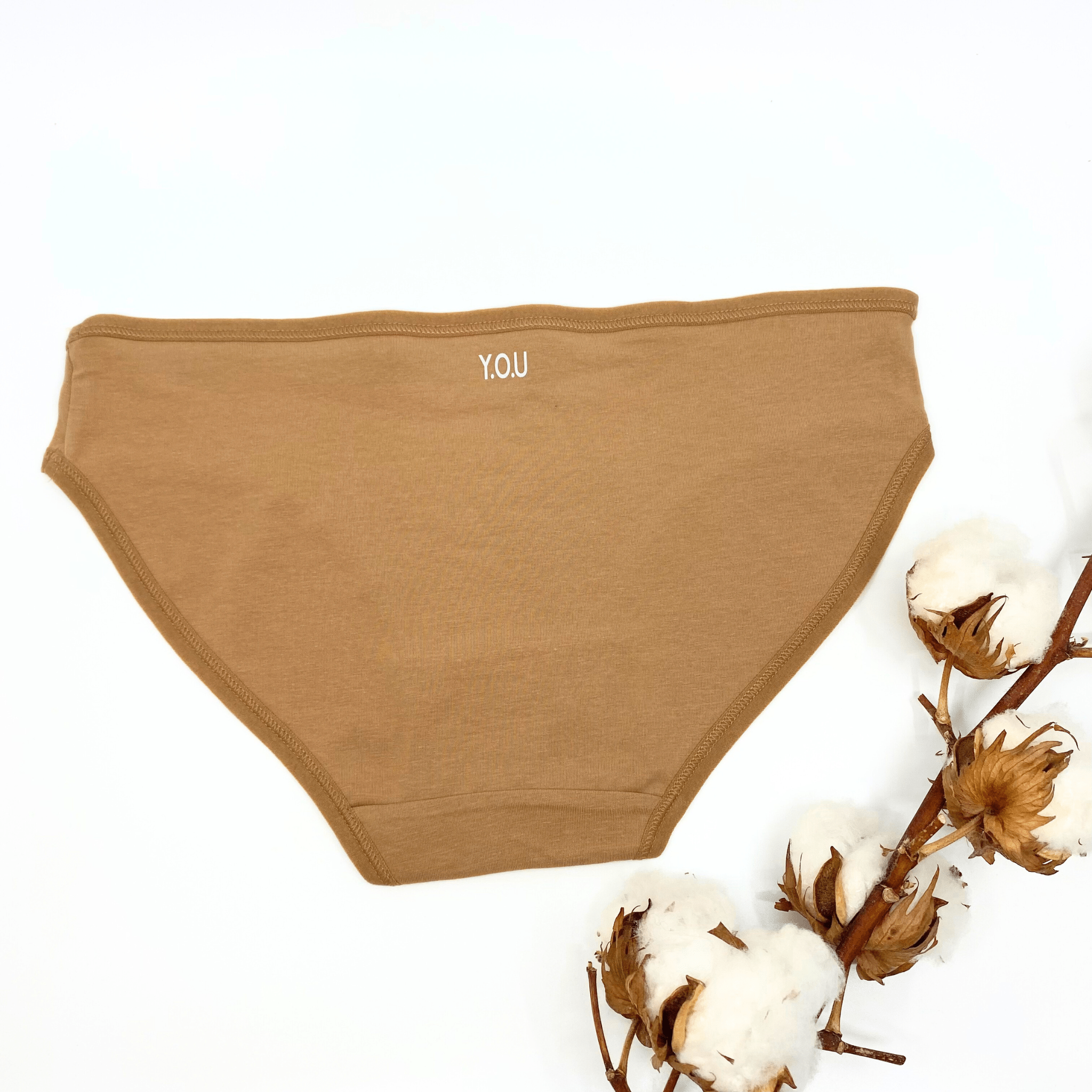 Girls' organic cotton knickers - almond - Y.O.U underwear