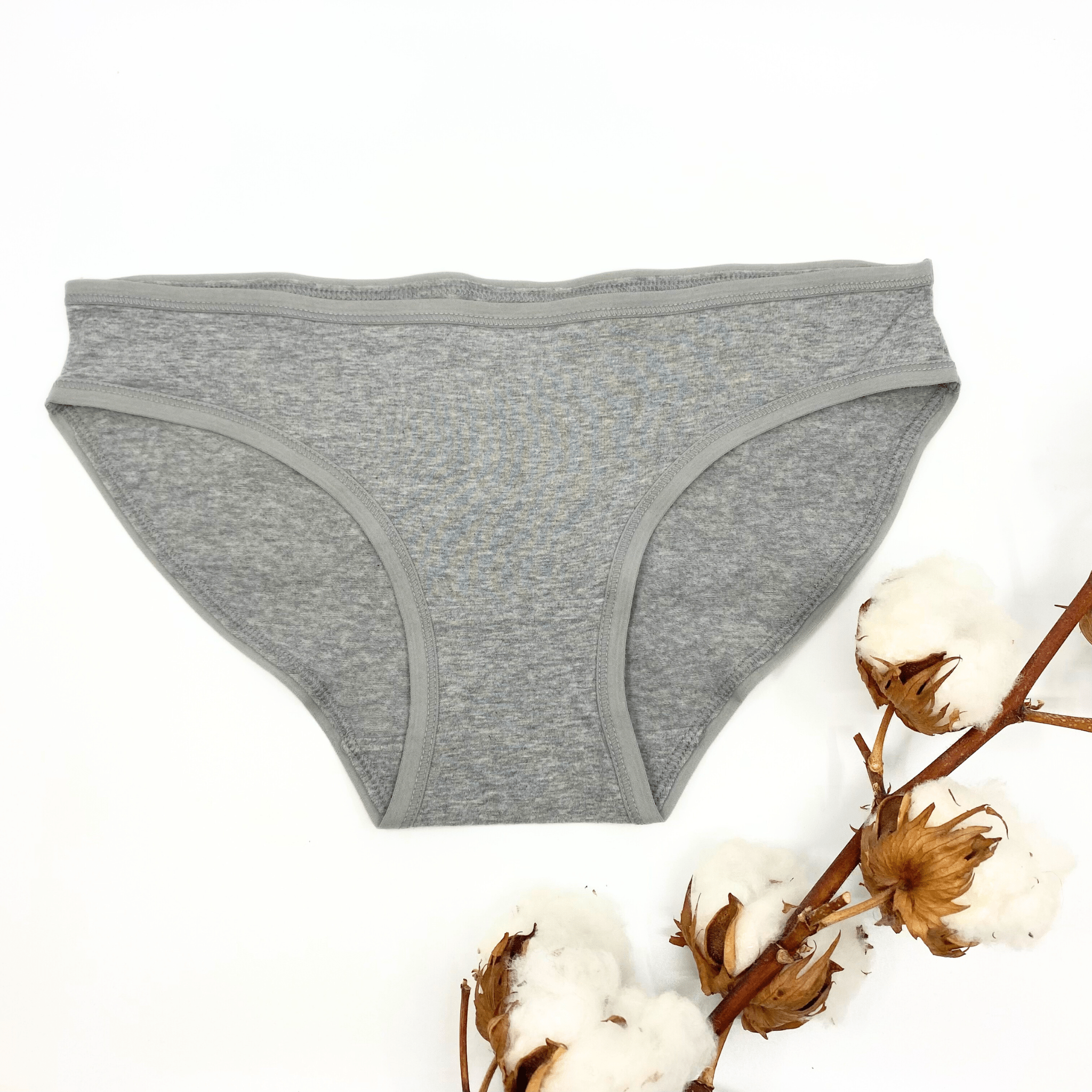 Girls' organic cotton knickers - light grey - Y.O.U underwear