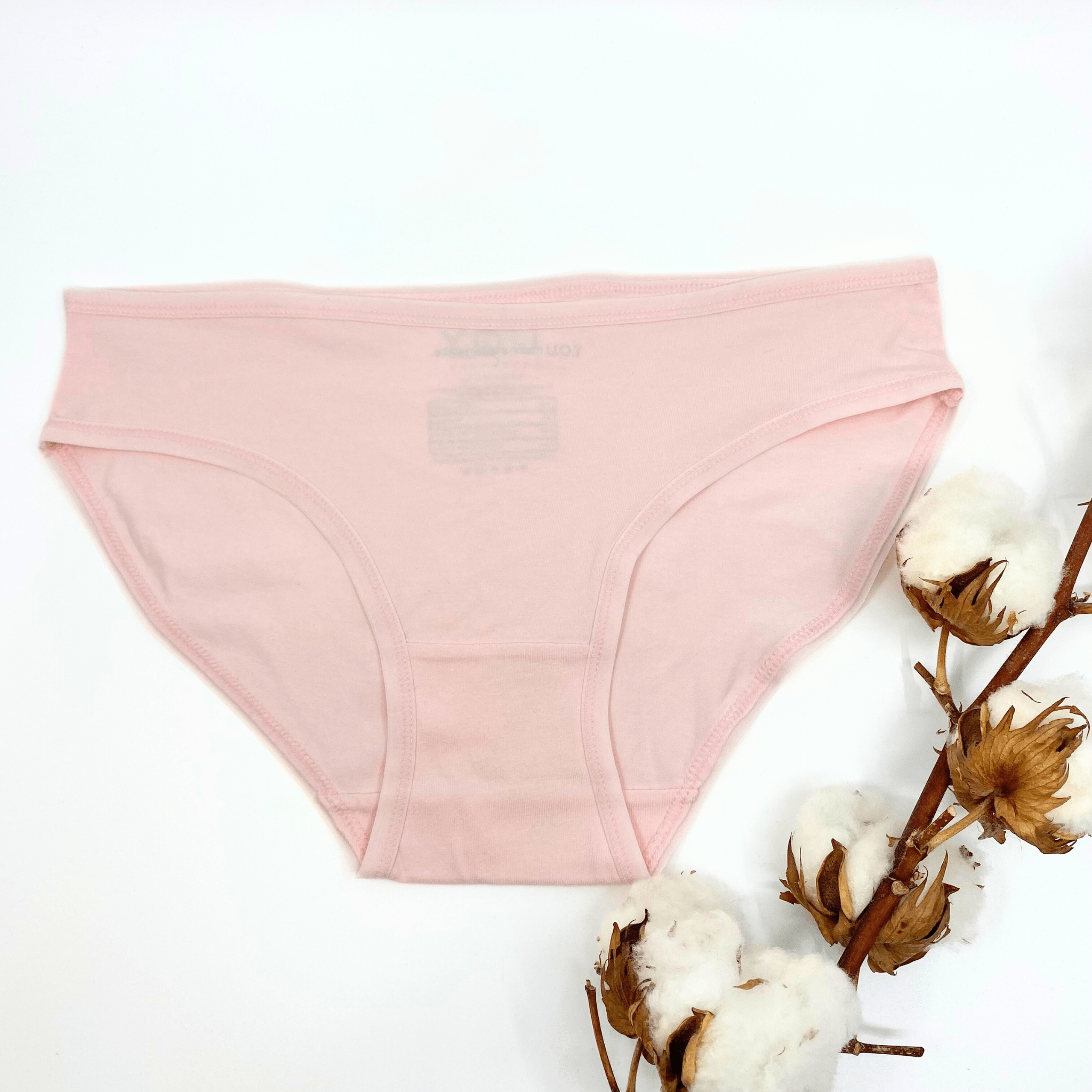 Girls' organic cotton knickers - light pink - Y.O.U underwear