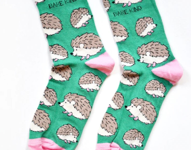 Bare Kind Bamboo Socks - Save the Hedgehog (pink)