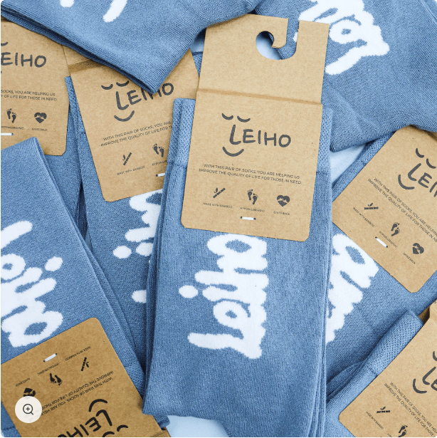 Leiho 'Goody Blue Shoes' Bamboo socks - Y.O.U underwear