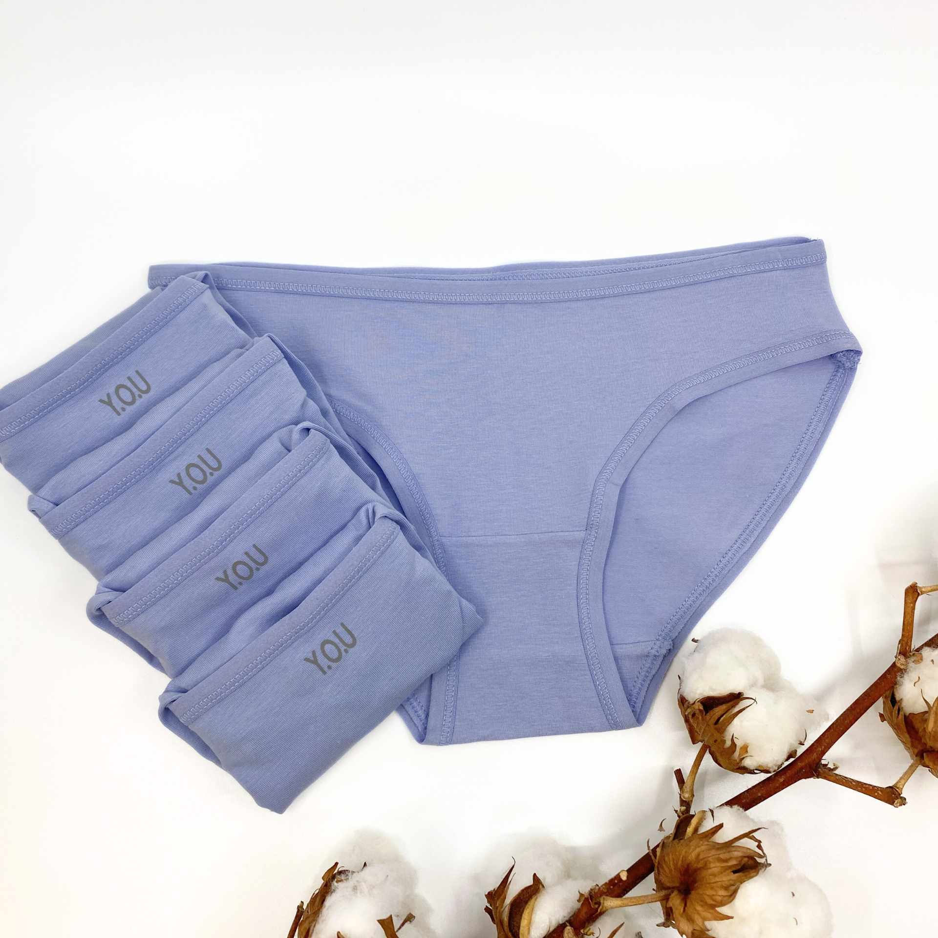 Women's organic cotton low-rise bikini bottoms - pack of 5