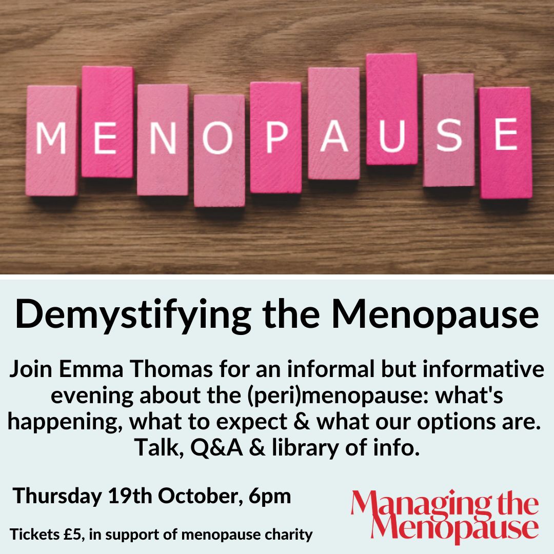 Demystifying the Menopause session - Emma Thomas from Managing the Menopause and Y.O.U Oxford - 19 October