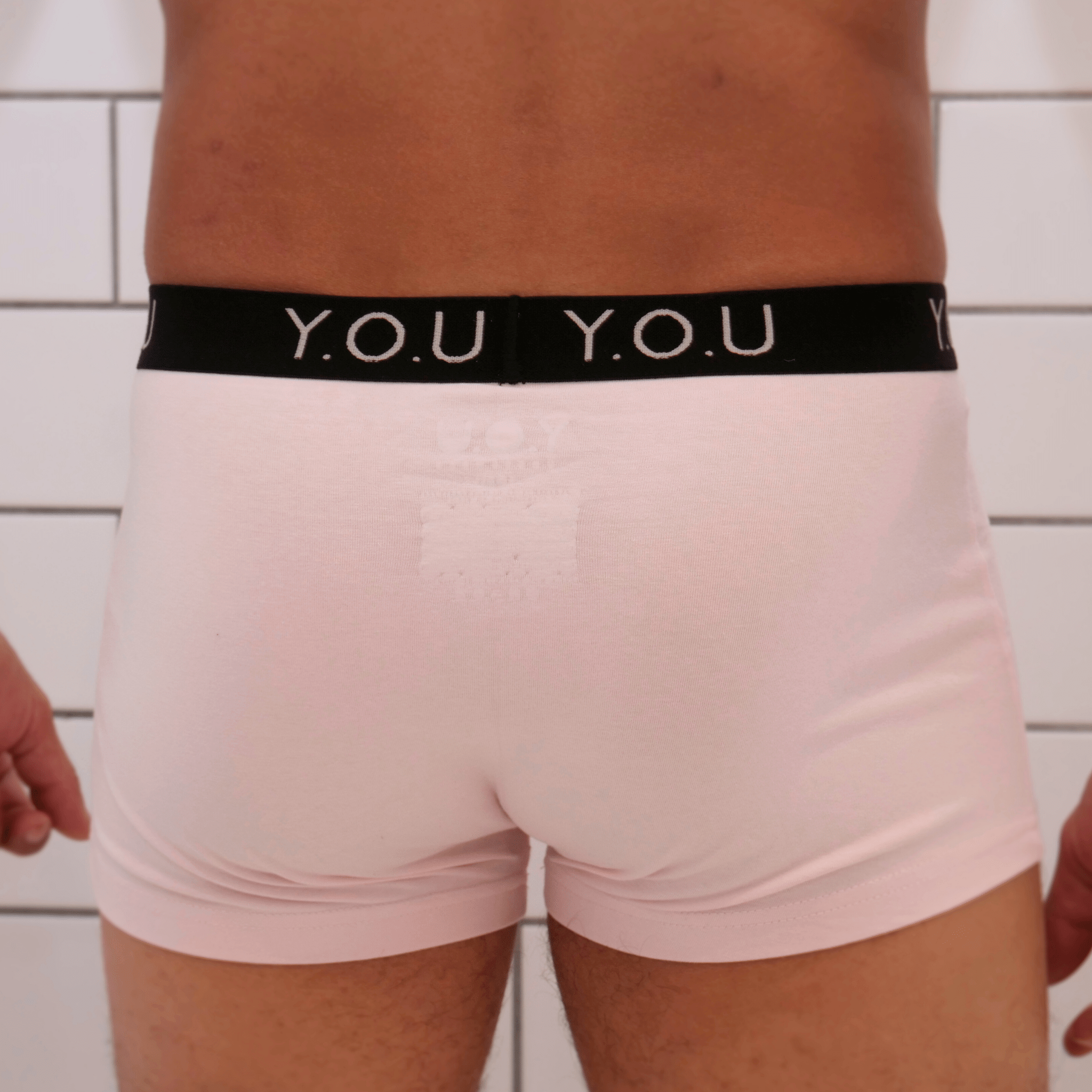 Men's organic cotton hipster trunks in light pink - Y.O.U underwear